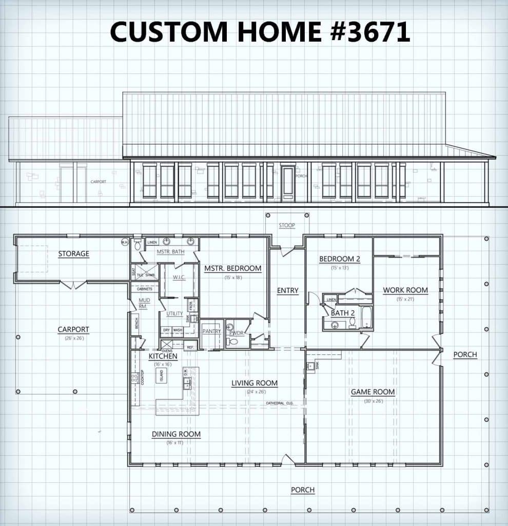 Custom Home #3671 floor plan