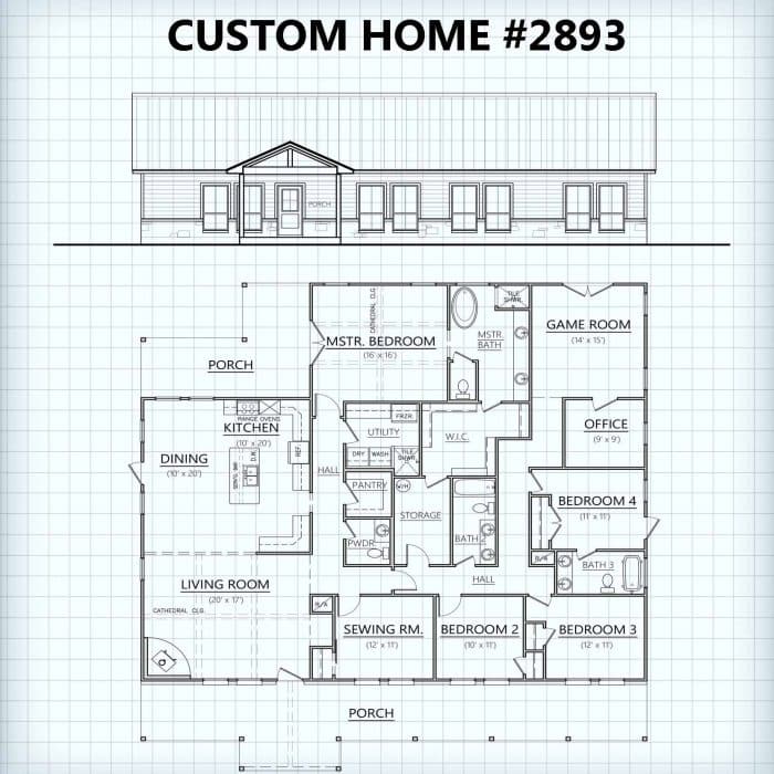 Custom Home #2893 floor plan