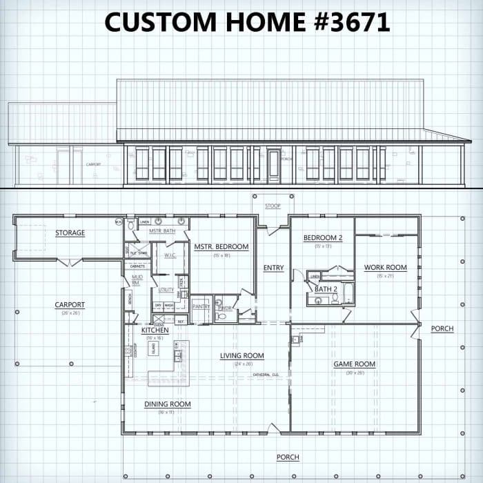 Custom Home #3671 floor plan